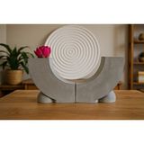 Karra Art Beton Minimalist Vazo Mumluk 9.5 Cm 2 Li Gri