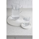 Karra Art Beton Yuvarlak Tepsi Seti | Modern Dekoratif Sunum (5’li Set) Beyaz