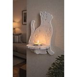 Karra Art Dekoratif Kedi Figürlü Beton Duvar Mumluğu – Tealight Mumluk