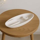 Karra Art El Yapımı Beton Puro Küllüğü – Oval Modern Tasarım Beyaz