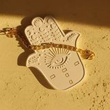 Karra Art El Yapımı Hamsa El Figürü – Dekoratif Beton Tabak / Takı Ve Aksesuar Düzenleyici Beyaz