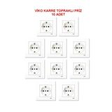 Karre Topraklı Priz + Çerçeve 10'lu Set HSPLİNM-5568