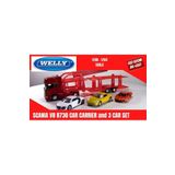 Karsan Oyuncak Welly Scania V8 r730 1:64 Ölçek Metal Kafalı İki Katlı Araç Taşıyıcı Tır