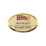 KarShop Metal Yaka Kartı -Igneli Gold 10 Adet Ovalname