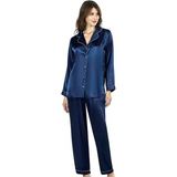 Karsu Trend Lacivert Ikili Saten Gecelik Pijama Takımı 7647