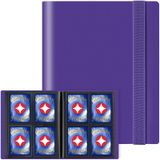 Kart Bağlayıcı 4 Cep - GEAoffice Ticaret Kartı Koleksiyonu Albüm Klasörü - TCG, MTG, Yugioh için 160 Yandan Yüklemeli Cep Klasörü - Kart Koleksiyoncuları Kızlar için Hediyeler (Mor)
