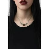 Kartal Kanatlı Gotik Kırmızı Kalp Kolye – Unisex 60 Cm Zincirli Özel Tasarım