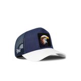 Kartal Logolu Cordura Beyaz-Lacivert Trucker Şapka