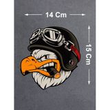 Kartal Pilot Sticker - Motorcu Chopper Sticker - Kask Araba Oto Motosiklet Karavan Cam Sticker 00088 15x14 Cm