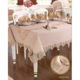 Kartanesi Gardenya Keten Yemek Takımı Masa Seti 12 Kişilik 26 Parça 160 × 220 Cm Runner Set Kapiçino