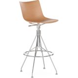 Kartell C. Koya Wood Açık Ahşap Krom Bar Sandalyesi - Açık Kahve - Standart