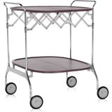 Kartell Gastone Mat Mürdüm Metal Tekerlekli Servis Masası 23 x 90 cm - Bordo - Standart