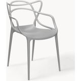 Kartell Masters Kolçaklı Sandalye - Turuncu, Istiflenebilir (2 Adet) - Gri
