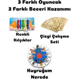 Karter İnovasyon Ahşap Oyuncak Seti,eğitici Oyuncak Seti,çizgi Çalışmaları,puzzle