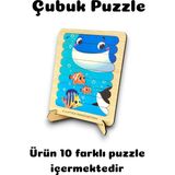 Karter İnovasyon Cubuk Puzzle, 10LU Set Puzzle, Hayvan Puzzle, Montesorri Puzzle, Hayvan Yapboz, 10LU Yapboz