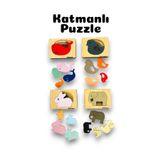 Karter İnovasyon Katmanli Puzzle 4lü Egitici Tak-Cikar Set Montesorri Set Puzzle Egitici Oyuncak 4lü Set,