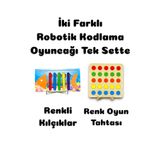 Karter İnovasyon Robotik Kodlama Seti,iki Farklı Kodlama Oyuncağı,renkli Kılçıklar,renk Oyun Tahtası