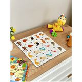 Karter İnovasyon Zeka Kartları Esletirme Oyunu Hafıza Kartı Ahşap Eğitici Puzzle Oyuncak