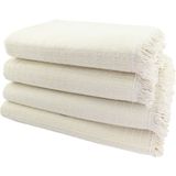 Kartex Büyük Kare Koltuk Örtüsü Takımı Buldan İşi 4 Parça - 180 x 180 cm - Krem