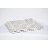 Kartex Küçük Kareli Buldan İşi Koltuk Çekyat Örtüsü - %100 Pamuklu - 180 x 220 cm - Kahverengi