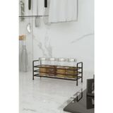 KARTEYA Banyo Mutfak Organizer Modern Siyah Metal Baharatlık Standı -Tezgah Üstü Metal Banyo Düzenleyici