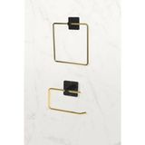 Karteya Gold Yapışkanlı Kare Havluluk ve Tuvalet WC Kağıtlık 2'li Set Suya Dayanıklı Pratik