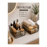 KARTEYA Siyah Metal 2li Mutfak Ve Banyo Düzenleyici Organizer Sepet