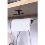 KARTEYA Siyah Rulo Havluluk Peçetelik Yapışkanlı Pratik Banyo Mutfak Askısı