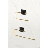 Karteya Yapışkanlı Paslanmaz Gold Rulo Havluluk Ve Wc Kağıtlık Banyo Mutfak 2'li Set Altın