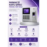 Kartlı Parmak İzi Personel Takip Cihazı -Maaş Programı - (10 Kart Dahil)