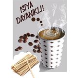 Karton Bardak (7oz) 500 Adet - Ahşap Karıştırıcı 500 Adet - 1