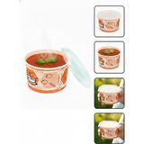 Karton Bardak Bencup Karton Çorba Kasesi, Aşure Kasesi, 16 Oz 473 Ml , Şeffaf Kapaklı, 25 Adet - Paket Servis İçin Sızdırmaz 25