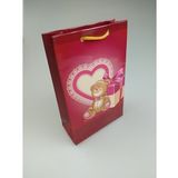 Karton Çanta Kalp Ayıcık Temalı 11cm X 17cm - 1 Adet