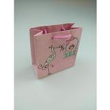 Karton Çanta Leylekli Pembe 11cm X 11cm - 1 Adet