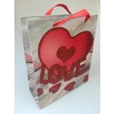 Karton Çanta Love Simli 21cm X 24cm - 1 Adet