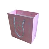 Karton Hediye Çantası Gümüş Saray Desenli 20X20X10 CM (10 Adet) Pembe