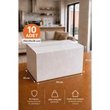 kartonya 10 Adet Ev Taşıma Kolisi 52x35x28 cm BC Dalga Beyaz Koli + 10 Adet Kırılabilir Etiketi | Dayanıklı Taşıma Kolisi