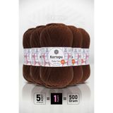 Kartopu Baby One - Kahverengi K890 - 5'li Paket - 100gr/250m - Bebek İpi - Anti Pilling Tüylenmez İp