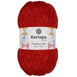 Kartopu K.artopu Yumurcak Kadife El Örgü Ipi Kırmızı K126