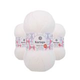 Kartopu K010 3 Adet Kar Beyaz Baby One Tüylenmeyen El Örgü İpi Yünü