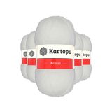 Kartopu K010 Beyaz 5 Adet Kristal Çift Katlı El Örgü Lif İpi