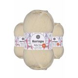 Kartopu K025 3 Adet Krem Baby One Tüylenmeyen El Örgü İpi Yünü