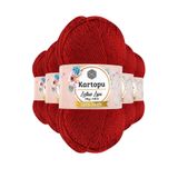 Kartopu K165 Kırmız Lotus Bikini Büstiyer Bluz Simli 5 Adet Örgü İpi