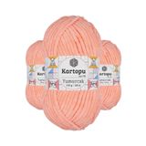 Kartopu K218 Somon Yumurcak Kadife 3 Adet El Örgü İpi