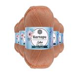 Kartopu K277 Şeftali Lotus Bikini Büstiyer Bluz 5 Adet Örgü İpi