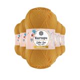 Kartopu K318 Koyu Sarı Lotus Bikini Büstiyer Bluz Simli 5 Adet Örgü İpi