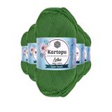 Kartopu K486 Çam Yeşili Lotus Bikini Büstiyer Bluz 5 Adet Örgü İpi