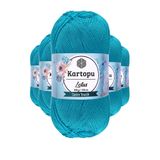 Kartopu K512 Turkuaz Lotus Bikini Büstiyer Bluz 5 Adet Örgü İpi