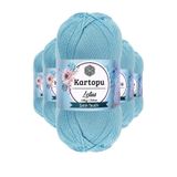 Kartopu K537 Bebe Mavi Lotus Bikini Büstiyer Bluz 5 Adet Örgü İpi