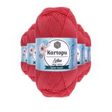 Kartopu K810 Şeker Pembe Lotus Bikini Büstiyer Bluz 5 Adet Örgü İpi
